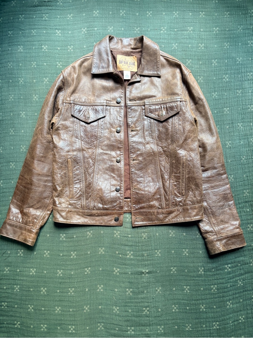 Vintage ‘99 GAP Brown Leather Trucker Jacket